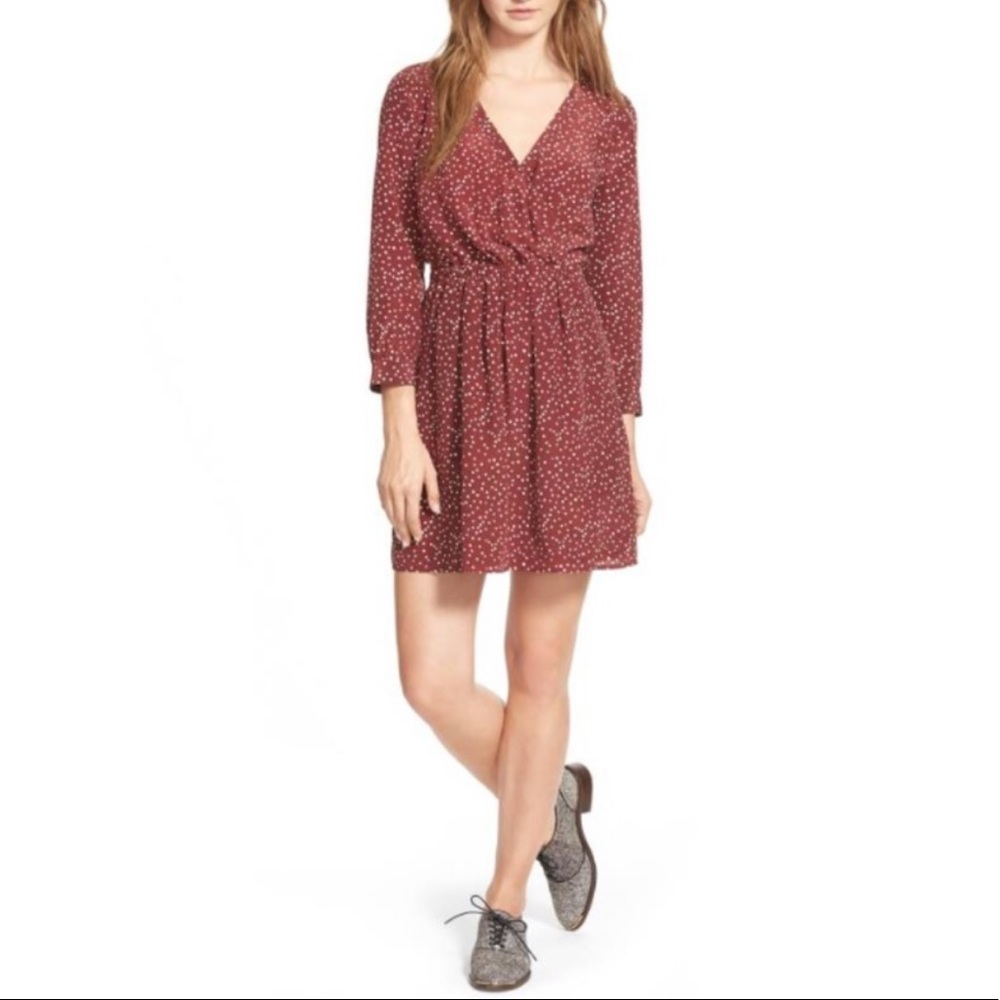 Madewell Kali Silk Polka Dot Wrap Dress Size 6